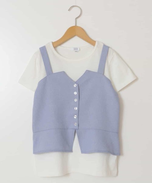 a.v.v(KID'S)(アー・ヴェ・ヴェキッズ)/[140－150]【セットアップ対応】麻調キャミドッキングトップス/img20