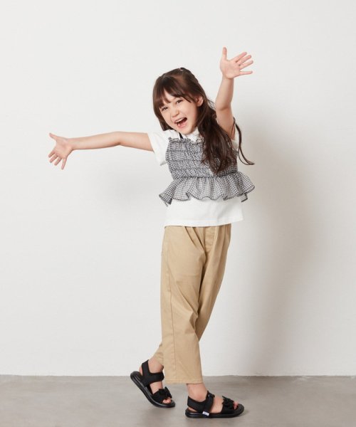 a.v.v(KID'S)(アー・ヴェ・ヴェキッズ)/[140－150]チュールキャミドッキングＴシャツ/img11