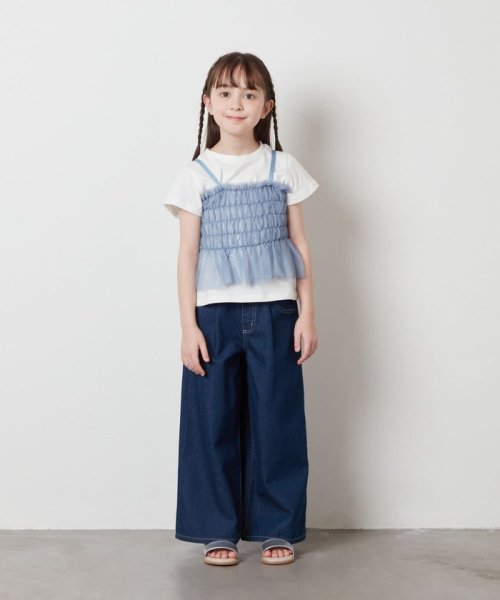 a.v.v(KID'S)(アー・ヴェ・ヴェキッズ)/[140－150]チュールキャミドッキングＴシャツ/img27