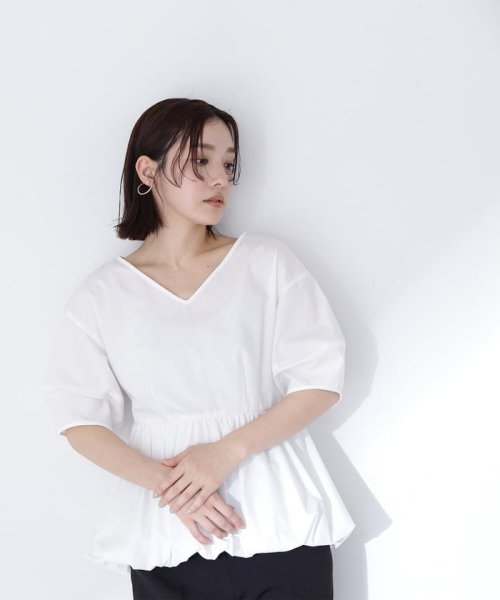 NATURAL BEAUTY BASIC(ナチュラルビューティーベーシック)/Vネックバルーンブラウス/img18