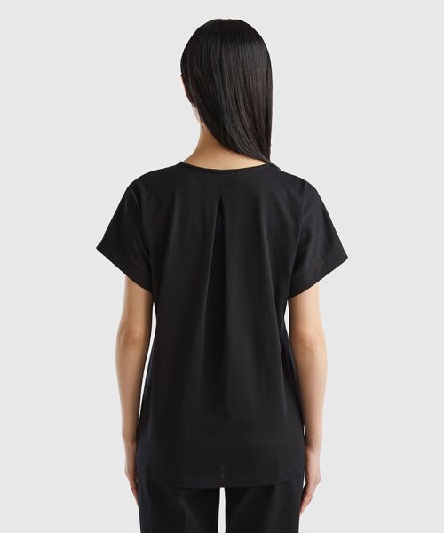 BENETTON (women)(ベネトン（レディース）)/クルーネックバックプリーツ半袖Tシャツ・カットソー/img01