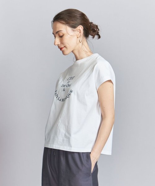 BEAUTY&YOUTH UNITED ARROWS(ビューティーアンドユース　ユナイテッドアローズ)/コットン ロゴプリント フレンチスリーブ Tシャツ/img01