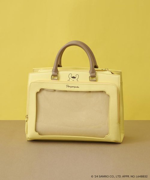 《推し事》「ポムポムプリン」コレクション クリアポケット付き バイカラーハンドルトート ジョエル 23SS　２WAYバッグ AAA1406772132(10725円)