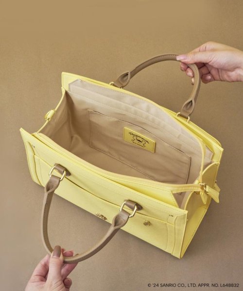 《推し事》「ポムポムプリン」コレクション クリアポケット付き バイカラーハンドルトート ジョエル 23SS　２WAYバッグ AAA1406772132(10725円)