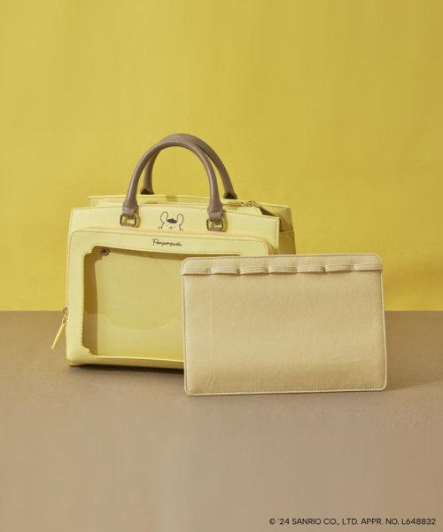 《推し事》「ポムポムプリン」コレクション クリアポケット付き バイカラーハンドルトート ジョエル 23SS　２WAYバッグ AAA1406772132(10725円)