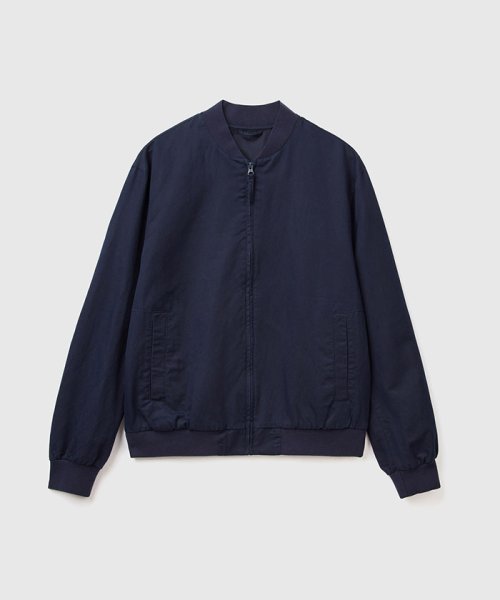 BENETTON (mens)(ベネトン（メンズ）)/リネン混ジップアップブルゾン/img03