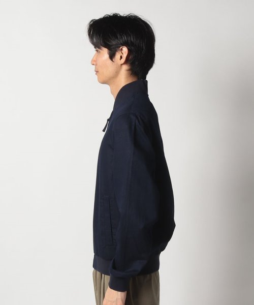 リネン混ジップアップブルゾン 