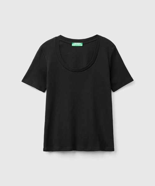 BENETTON (women)(ベネトン（レディース）)/ロゴ刺繍入りUネック半袖Tシャツ・カットソー/img02