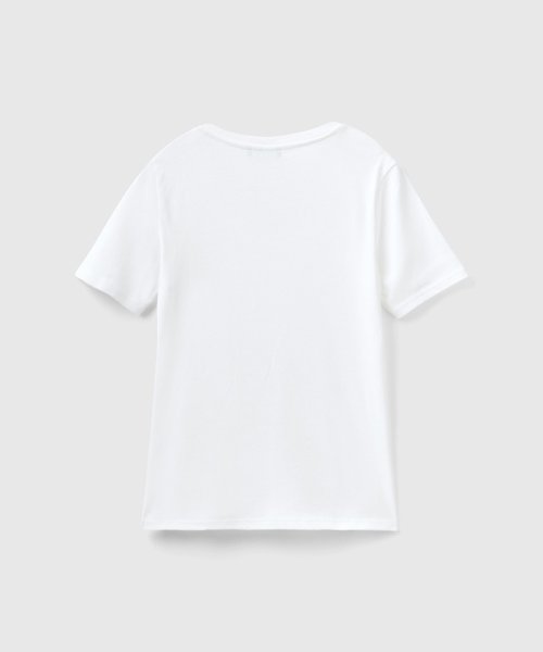 BENETTON (women)(ベネトン（レディース）)/ロゴ刺繍入りUネック半袖Tシャツ・カットソー/img11