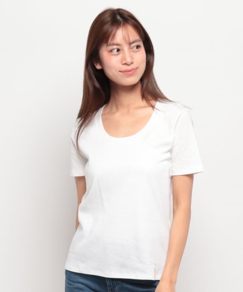 BENETTON (women)(ベネトン（レディース）)/ロゴ刺繍入りUネック半袖Tシャツ・カットソー/img12