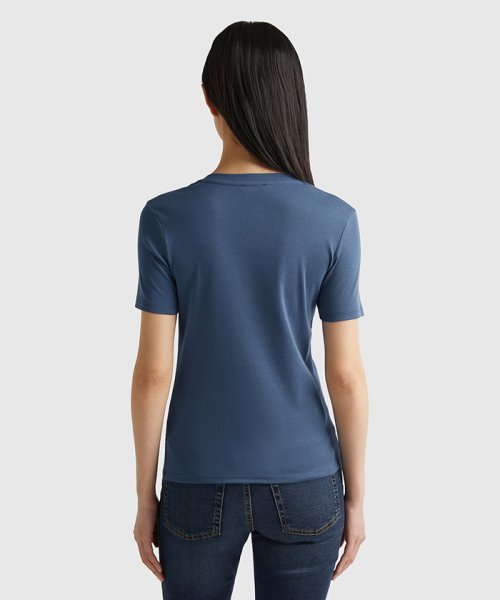 BENETTON (women)(ベネトン（レディース）)/ロゴ刺繍入りUネック半袖Tシャツ・カットソー/img17