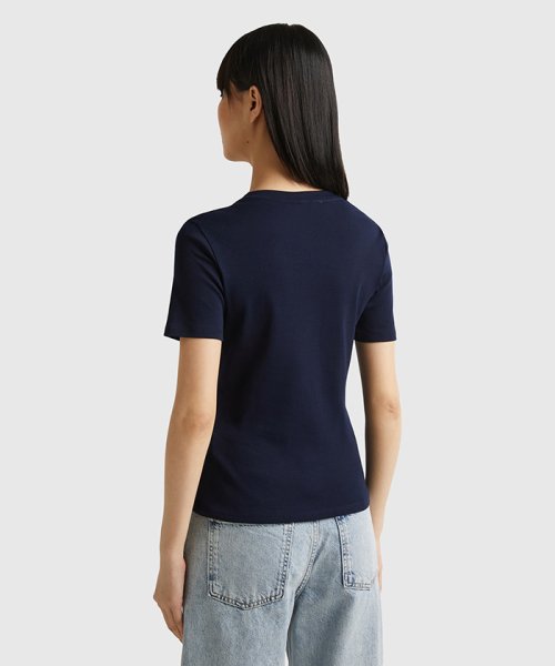 BENETTON (women)(ベネトン（レディース）)/ロゴ刺繍入りUネック半袖Tシャツ・カットソー/img30