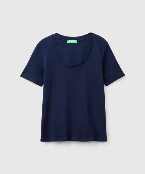 BENETTON (women)(ベネトン（レディース）)/ロゴ刺繍入りUネック半袖Tシャツ・カットソー/img31