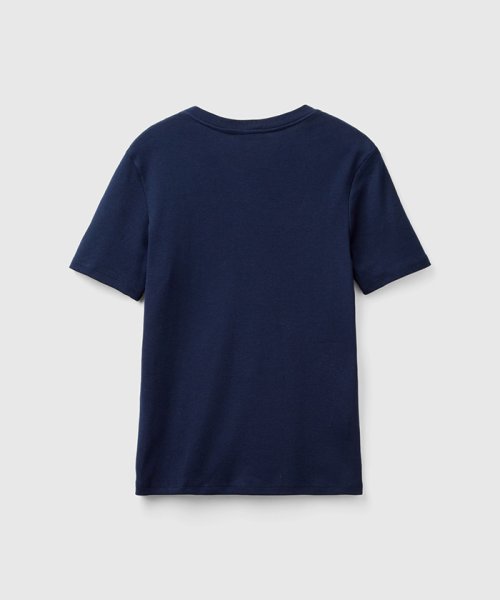 BENETTON (women)(ベネトン（レディース）)/ロゴ刺繍入りUネック半袖Tシャツ・カットソー/img32