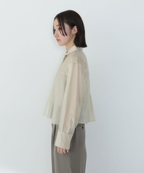 NATURAL BEAUTY BASIC(ナチュラルビューティーベーシック)/クロップドワイドカフスシアーシャツ/img16