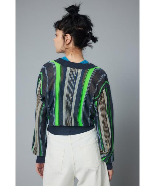 HeRIN.CYE(ヘリンドットサイ)/Sheer stripe knit cardigan/img10