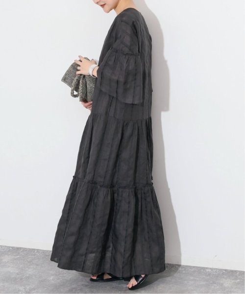 ドビーストライプリネンハーフスリーブワンピース SLOBE