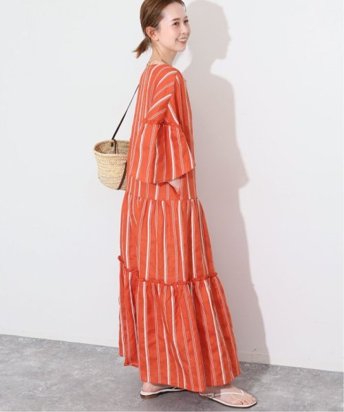 ドビーストライプリネンハーフスリーブワンピース SLOBE