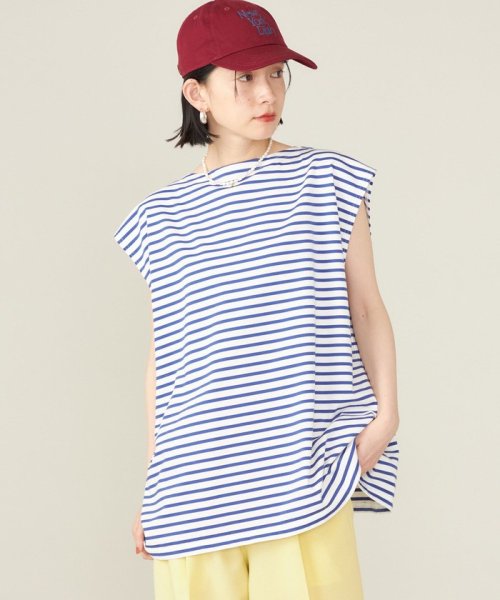 SHIPS WOMEN(シップス　ウィメン)/《予約》SHIPS NINE CASE:スリーブレス ボーダー TEE ◆/img45