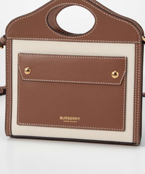 BURBERRY(バーバリー)/バーバリー BURBERRY 8052898 ショルダーバッグ レディース バッグ ツートン キャンバス レザー 斜め掛け MICRO POCKET BAG/img05