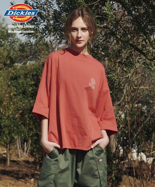 MAC HOUSE(women)(マックハウス（レディース）)/Dickies ディッキーズ ワンポイント刺繍ロールアップTシャツ 4282－9932/img01