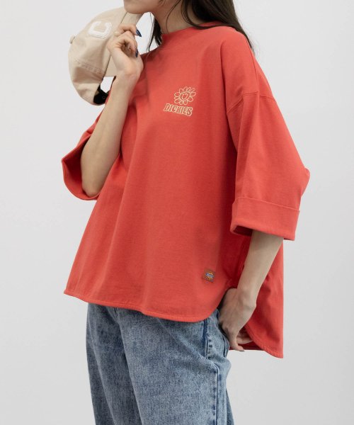 MAC HOUSE(women)(マックハウス（レディース）)/Dickies ディッキーズ ワンポイント刺繍ロールアップTシャツ 4282－9932/img09