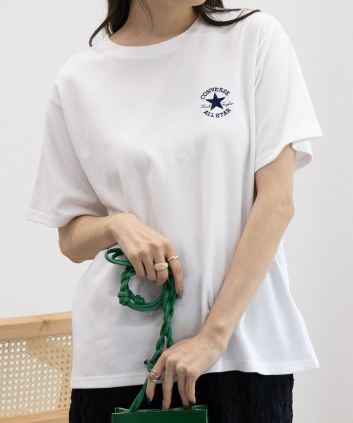 MAC HOUSE(women)(マックハウス（レディース）)/CONVERSE コンバース ポンチ素材 バック刺繍Tシャツ 4282－9804/img02