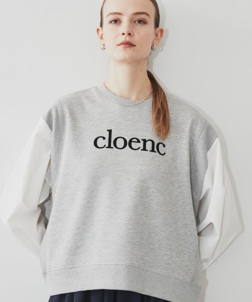cloenc(ｃｌｏｅｎｃ)/ロゴ入り異素材切り替えプルオーバー/img11