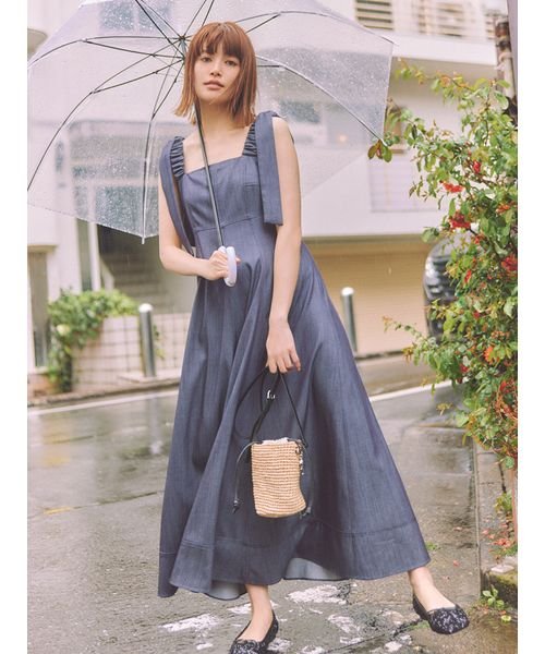 ワイドストラップステッチワンピース【WEB限定カラー/WEB限定00サイズ 