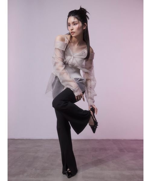 フロントスリットパンツ 予めご了承ください