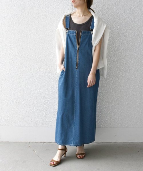 SHIPS any WOMEN(シップス　エニィ　ウィメン)/《予約》SHIPS any:〈洗濯機可能〉フロントジップ ジャンパー スカート［SHIPS any DENIM］/img15