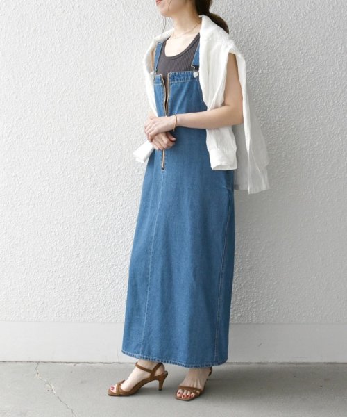 SHIPS any WOMEN(シップス　エニィ　ウィメン)/《予約》SHIPS any: フロントジップ ジャンパー スカート［SHIPS any DENIM］/img24