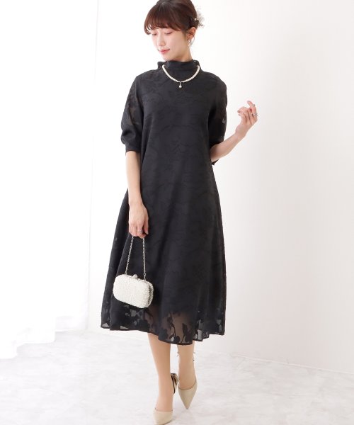 Lace Ladies(レースレディース)/バックリボン 総レース プチハイネック Aライン ワンピース/img10