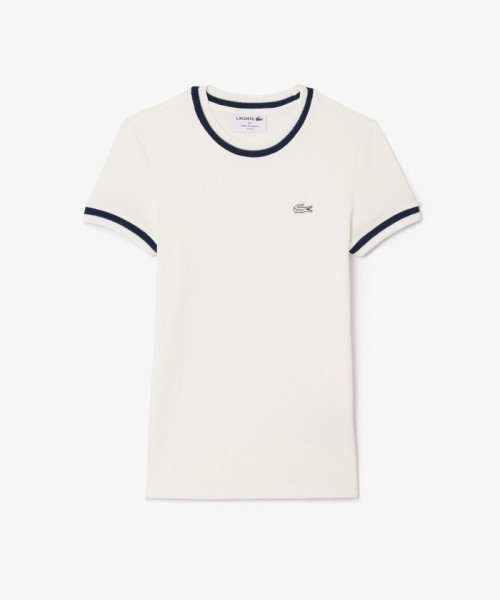 LACOSTE(ラコステ)/オーガニックコットン ボーダーリブニットクルーネック鹿の子地Tシャツ/img03