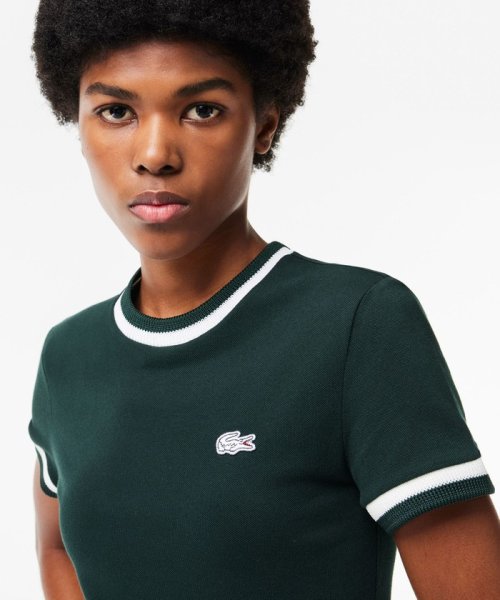 LACOSTE(ラコステ)/オーガニックコットン ボーダーリブニットクルーネック鹿の子地Tシャツ/img07