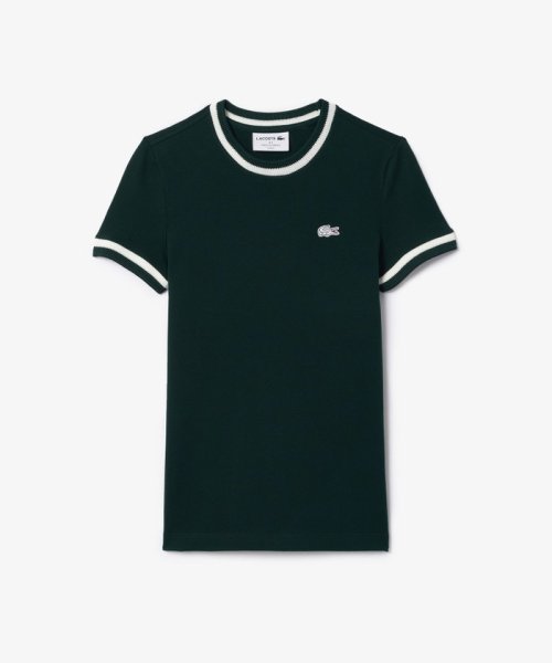 LACOSTE(ラコステ)/オーガニックコットン ボーダーリブニットクルーネック鹿の子地Tシャツ/img09