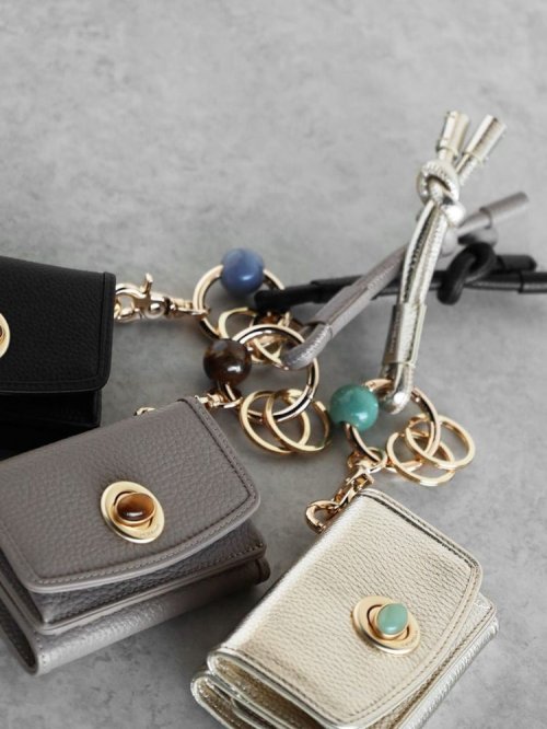 HASHIBAMI×PECHINCHAR　ハンドストラップ付き 天然石ミニウォレット 