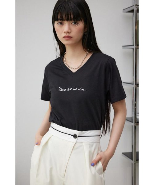 AZUL by moussy(アズールバイマウジー)/フロントメッセージロゴTシャツ/img11