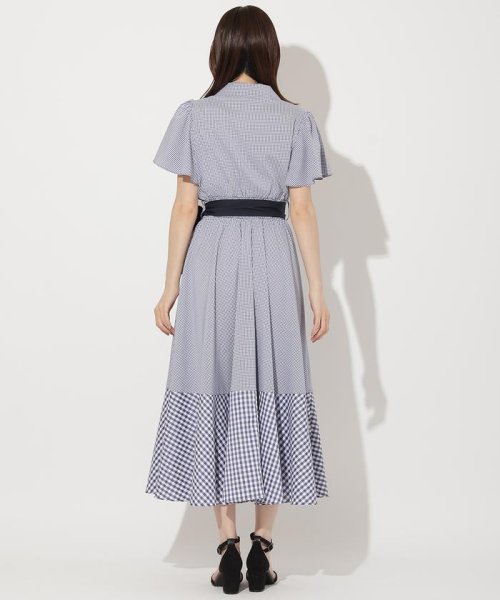 ギンガムラッフルシャツワンピース 