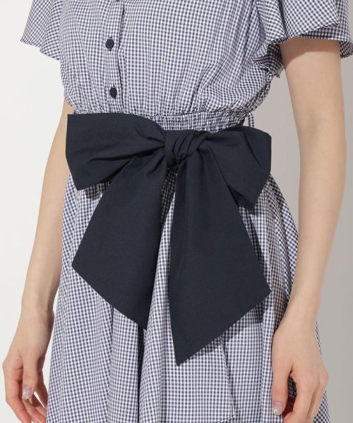 ギンガムラッフルシャツワンピース 