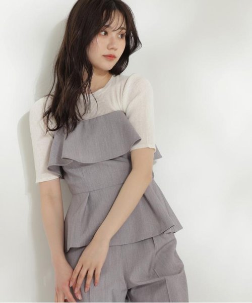 ベアペプラムパンツセットアップ 