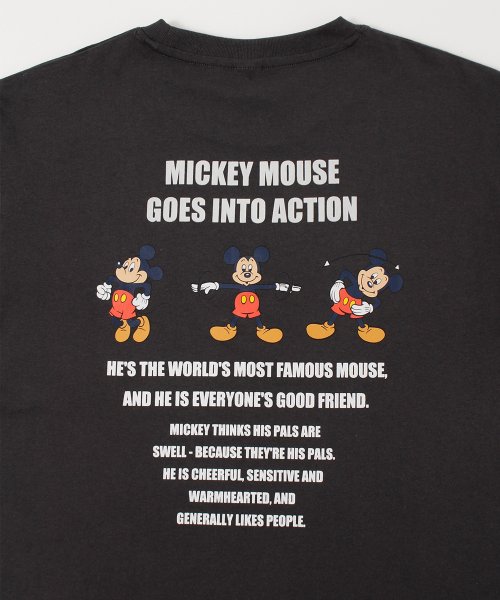 DISNEY(DISNEY)/【DISNEY/ディズニー】天竺ミッキーマウス/Mickey Mouseワンポイント刺繍クルーネック7分袖Tシャツ/img21