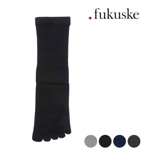 dotfukuske(．ｆｕｋｕｓｋｅ)/.fukuske(ドット福助) ： 無地 リブ ソックス クルー丈 5本指 ふんわり綿混 (2R850) 紳士 男性 メンズ 靴下 フクスケ fukuske 福/img01