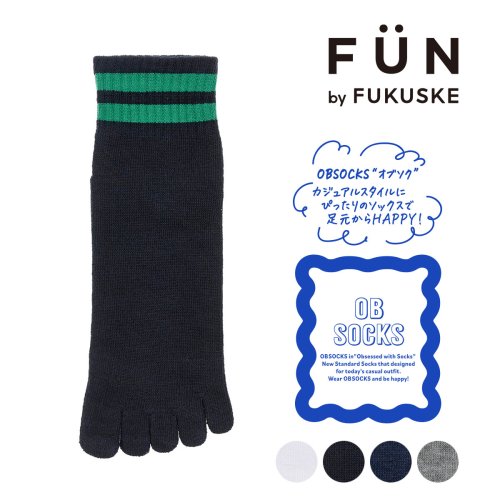 fukuske FUN(フクスケ ファン)/fukuske FUN(フクスケファン) ： FUNKY MAIAMIGRAM. 足首ライン ソックス スニーカー丈 5本指(3FT10W) 紳士 男性 メンズ/img01