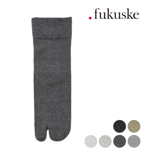 dotfukuske(．ｆｕｋｕｓｋｅ)/.fukuske(ドット福助) ： 無地 ソックス クルー丈 足袋型 ラメ糸(3130－067) 婦人 女性 レディース フクスケ fukuske 福助 公式/img01