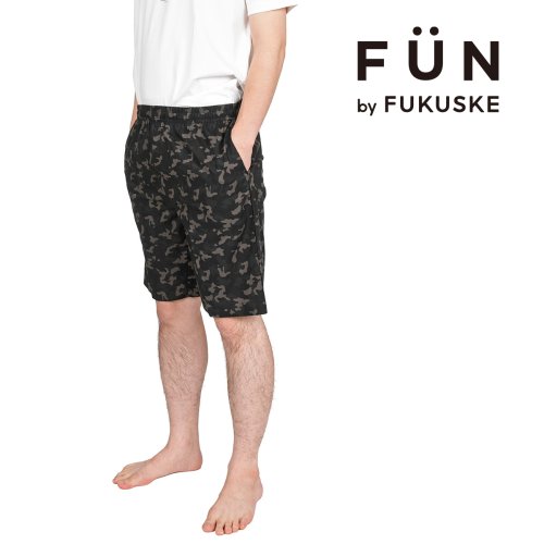 fukuske(フクスケ)/fukuske(フクスケ) ： 迷彩柄 ハーフパンツ ステテコ 麻混(RM9P0001) 紳士 男性 メンズ インナー 肌着 下着 フクスケ fukuske 福/img01