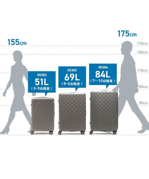 エーストーキョー スーツケース ace.TOKYO キャリーケース 大型 ストッパー付き 7泊 長期 旅行 1週間 84L TSロック スカーラ 05384 