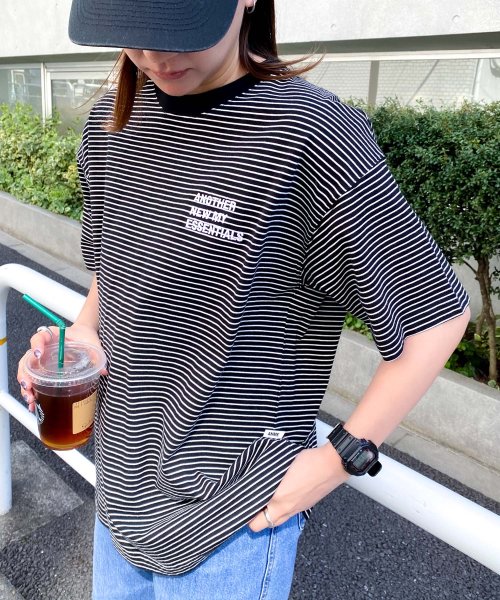 ANME(アンメ)/ANMEロゴ 刺繍入り ボーダー 半袖 Tシャツ/img05