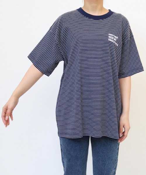 ANME(アンメ)/ANMEロゴ 刺繍入り ボーダー 半袖 Tシャツ/img18