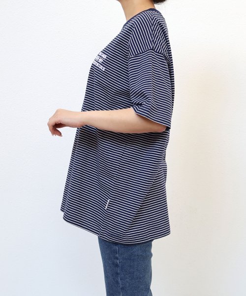 ANME(アンメ)/ANMEロゴ 刺繍入り ボーダー 半袖 Tシャツ/img19